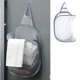 FlexiStore Foldable Hanging Laundry Basket – Breathable Mesh Bag for Clothes & Organization