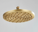 POIQIHY Rainfall Shower Head Antique Brass Gold – Round Fixed Showerhead | Wall Mounted | Spa-Like Water Flow