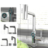 Digital Temperature Display Waterfall Bathroom Sink Faucet with Adjustable Spout Mixer