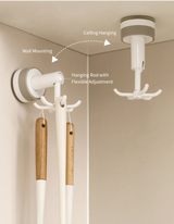 FlexiClaw 6-Arm Rotating Hook – Multifunctional Suction Cup Holder, No Drilling Required