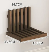 Ultra-Narrow Folding Wall Bench – Drill-Free Solid Bamboo Entryway Stool | Space-Saving Nordic Design