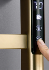 LuxeHeat WiFi Electric Towel Warmer – Brushed Gold Heated Towel Rack with Temperature Control