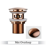 LuxDrain Pop-Up Drain Stopper – Stylish Bathroom Sink Stopper in Black & Gold