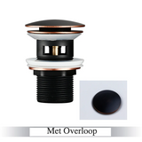 LuxDrain Pop-Up Drain Stopper – Stylish Bathroom Sink Stopper in Black & Gold