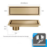 LuxDrain Invisible Gold Shower Floor Drain – 5.5-Inch 304 Stainless Steel Tile-In Drain with Odor Trap