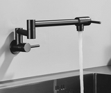 Brushed Gold Wall Mount Kitchen Faucet Premium – Single Cold Water Tap | 360° Swivel Spout | Space Saving Design