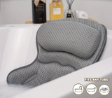 AquaComfort Luxury Bath Pillow – 3D Air Mesh | Neck & Back Support, Suction Cups, Machine Washable