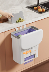 EcoBin Kitchen & Bathroom Wall Trash Can – 8.5L / 12L with Lid – Space-Saving Bin for Cabinets, Under-Sink & Compost