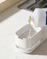 SoapStation Ultra 5-in-1 Sink Organizer – Dual Soap Dispenser, Sponge Holder, Cloth Rack & Drip Tray Kitchen Cleaning System