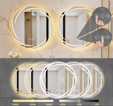 GlowRound ClearView LED Bathroom Mirror – Anti-Fog Round Lighted Vanity Mirror with 3 Color Lighting Modes (24” / 32”)