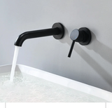 Concealed Wall-Mounted Brass Bathroom Sink Faucet with Hot and Cold Mixer