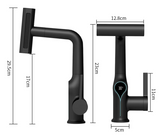 AquaGlow SmartFalls Digital Waterfall Bathroom Faucet – LED Temperature Display, Lift Spout & Adjustable Spray, Hot & Cold Mixer