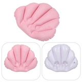 AquaLuxe Inflatable Spa Bath Pillow with Neck Support – Soft Terry Comfort with Suction Cups