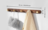 SARIHOSY Black Wooden Wall Rack  Modern Wall Hooks for Bathroom, Kitchen, Bedroom & Hallway