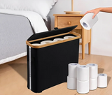 RollGuard Elegant Toilet Paper Holder with Lid – Closed Storage Container for Bathroom Rolls
