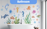 SeaWorld 3D Underwater Wall Stickers – Turtle, Dolphin & Fish Kids Room Décor