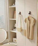 NordicWood Wall Hooks – Walnut Wood, Self-Adhesive & Multifunctional (2 or 5 Pieces)