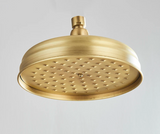 POIQIHY Rainfall Shower Head Antique Brass Gold – Round Fixed Showerhead | Wall Mounted | Spa-Like Water Flow