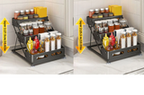 SpiceTower FlexRack Pro – 3-Tier Foldable Metal Spice Rack & Countertop Organizer