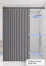 MagnaFold Foldable Magnetic Shower Curtain – Waterproof Curtain for Walk-In Showers