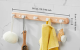 SARIHOSY Black Wooden Wall Rack  Modern Wall Hooks for Bathroom, Kitchen, Bedroom & Hallway