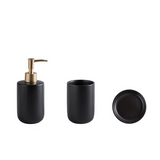 ScandiLuxe 4-Piece Scandinavian Bathroom Set – Ceramic Hygiene Essentials with Toothbrush Cup