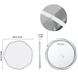 GlowRound ClearView LED Bathroom Mirror – Anti-Fog Round Lighted Vanity Mirror with 3 Color Lighting Modes (24” / 32”)
