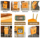 GoldenSlim Modern Trash Can with Lid – Sleek Bin for Bedroom, Bathroom & Kitchen