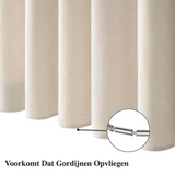 LuxeLinen SpaWeave Waterproof Shower Curtain – Thick Linen-Look Fabric, Hotel-Style Privacy, Beige + Metal Hooks Included