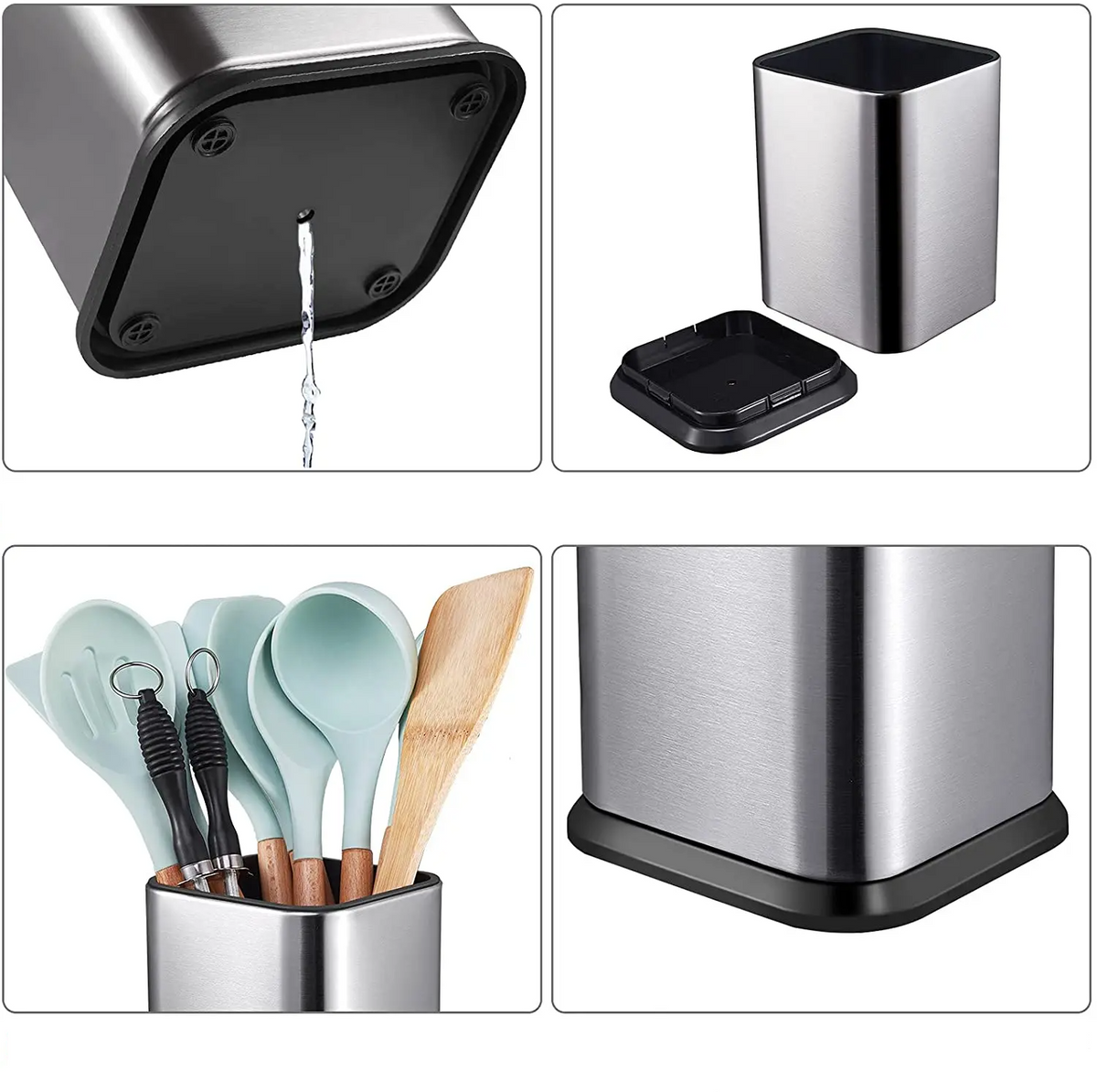 ChefPro – Luxury Stainless Steel Universal Knife Block with Antibacterial Protection