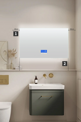 LumiTherm XL SmartGlow Pro LED Bathroom Mirror – 24” x 48” Anti-Fog Lighted Vanity Mirror with Temperature Display & Dimmable 3-Color Lighting