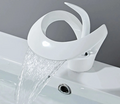 AquaLuxe Waterfall Faucet – Modern White Design with Warm & Cold Water Control