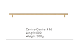 Nurlin T-Bar Brass Handle – Extra Long & Modern for Cabinets, Drawers & Refrigerators