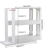 TurnEasy 2-Tier Rotating Organizer – Multifunctional Spice & Bathroom Storage Rack