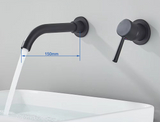 Aureva LuxaWall Elite – Brushed Gold Wall-Mount Concealed Bathroom Faucet | Solid Brass Luxury Sink Mixer