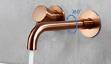 Elegant Wall-Mounted Rose Gold Brass Bathroom Faucet with Concealed Design
