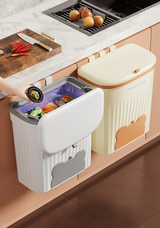 EcoBin Kitchen & Bathroom Wall Trash Can – 8.5L / 12L with Lid – Space-Saving Bin for Cabinets, Under-Sink & Compost