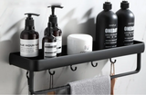 AlumaNest Matte Black Aluminum Corner Shower Shelf – Drill-Free 3-Tier Bathroom & Kitchen Wall Organizer