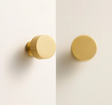 Nurlin Solid Brass Furniture Knobs – Art Deco Line Design in Gold, Silver, Bronze & Black
