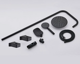 Rainfall Shower System with Handheld Sprayer – Adjustable Bathtub Shower Set in Black or Chrome Finish