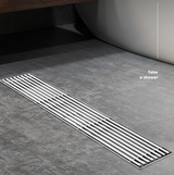 LuxoDrain Tile-In Linear Shower Drain – 600mm Brushed Gold & Grey SUS304 Stainless Steel