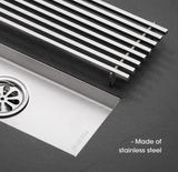 LuxoDrain Tile-In Linear Shower Drain – 600mm Brushed Gold & Grey SUS304 Stainless Steel