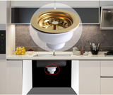 Ouboni Antique Brass Stainless Steel Sink Strainer & Drain Stopper – Classic Kitchen Drain Kit with Removable Basket