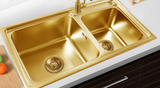 Ouboni Antique Brass Stainless Steel Sink Strainer & Drain Stopper – Classic Kitchen Drain Kit with Removable Basket