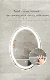 LumiCurve Pro LED Vanity Mirror – Frameless Oval Lighted Bathroom Mirror with Magnification & Anti-Fog