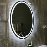 LumiCurve Pro LED Vanity Mirror – Frameless Oval Lighted Bathroom Mirror with Magnification & Anti-Fog