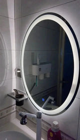 LumiCurve Pro LED Vanity Mirror – Frameless Oval Lighted Bathroom Mirror with Magnification & Anti-Fog